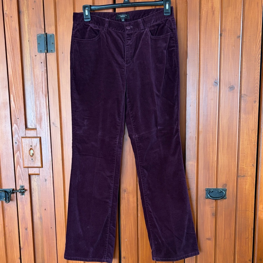 Talbots Rich Burgundy velour Trousers Sz  8. WJ